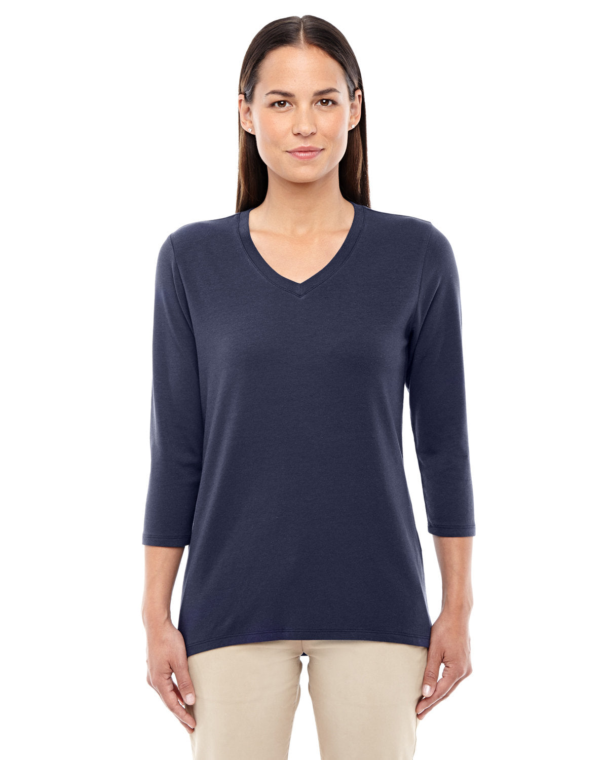 DEVON AND JONES Ladies' Perfect Fit? Bracelet-Length V-Neck Top