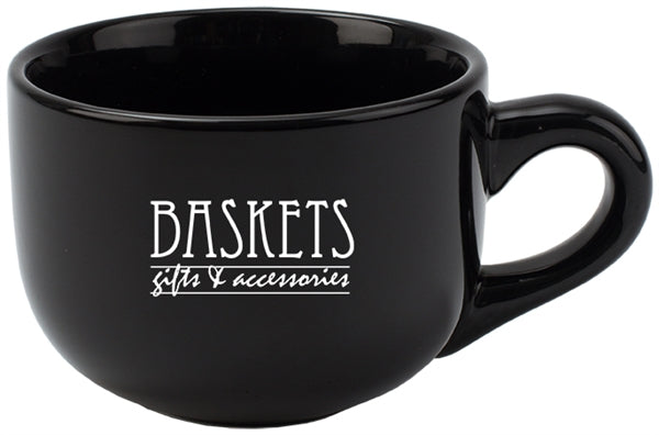 Vetro Latte 16oz black mug vitrified