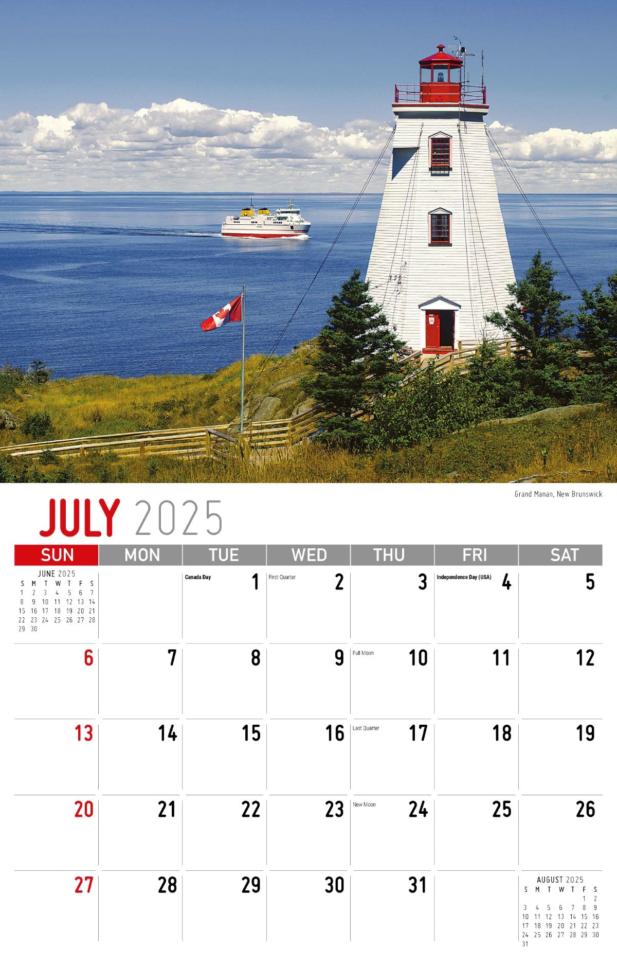 Galleria Wall Calendar 2025 Scenes of Atlantic Canada