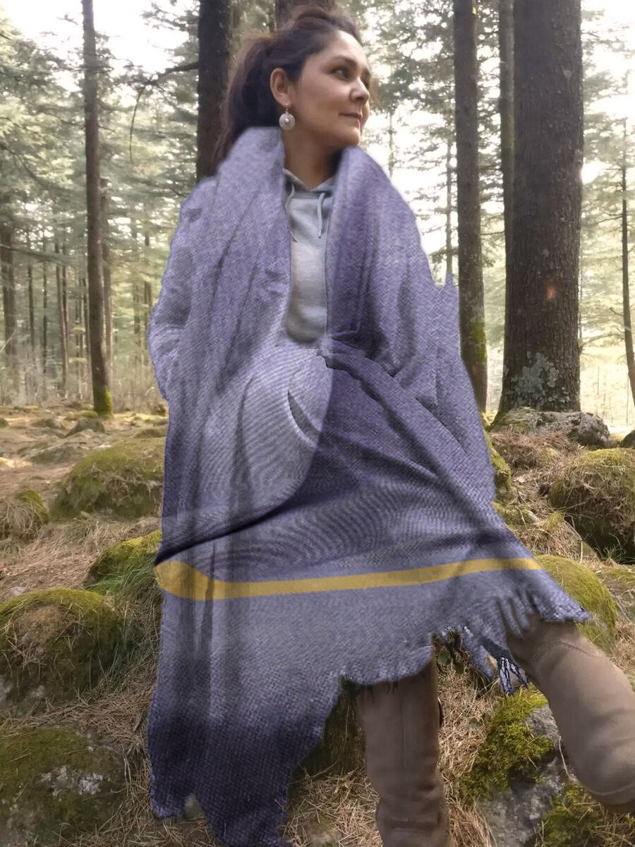 48 Hr Quick Ship - Denim Beachy Cottage Blanket, 50x60, with Lasered logo patch, NO SETUP CHARGE