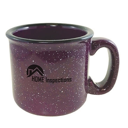 Santa Fe 15oz speckled/plum mug with black rim