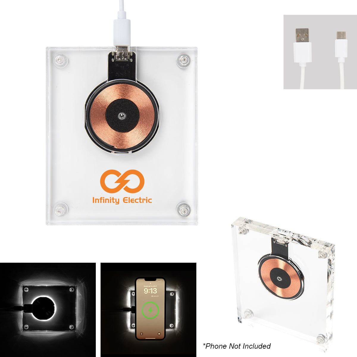 15w Acrylic Light Up Wireless Charger