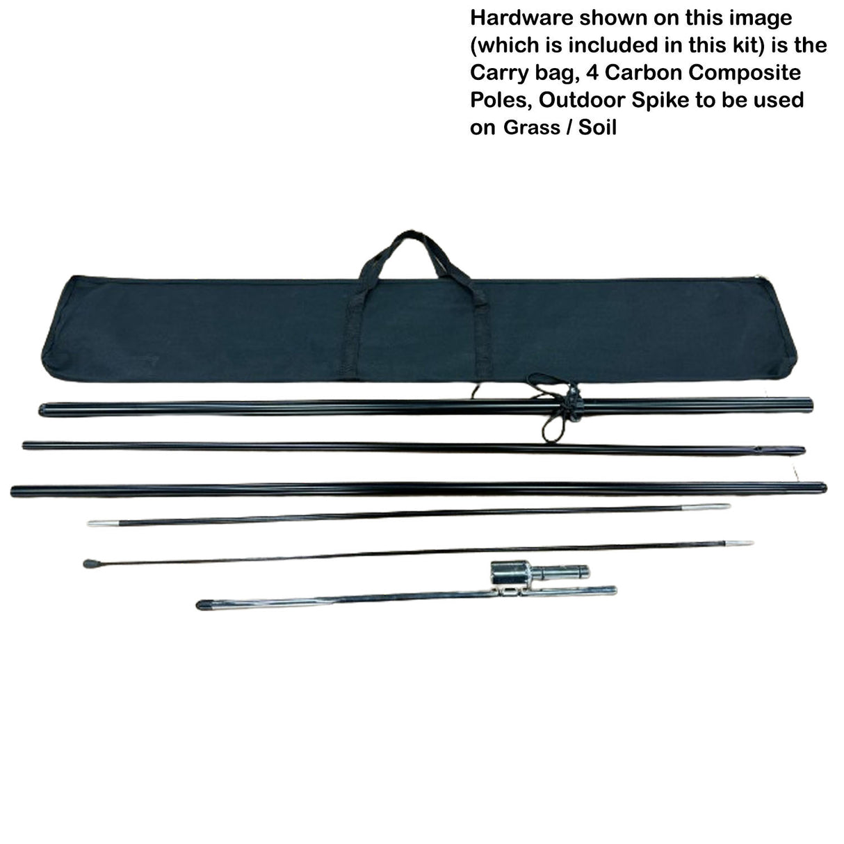 13.5' Large Tear Drop Flag Kit, Full Color Graphics One Side, Outdoor Spike base and Bag Included