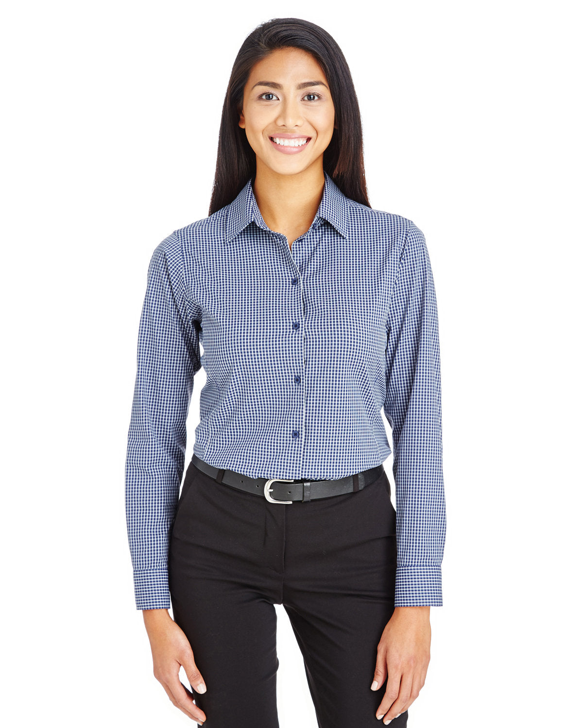 DEVON AND JONES CrownLux Performance® Ladies' Tonal Mini Check Woven Shirt