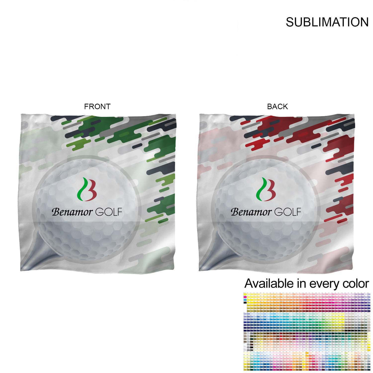 Microfiber Dri-Lite Suede Shammy Cooling 2-Tone Towel, 15x15, Sublimated Edge to Edge 2 sides