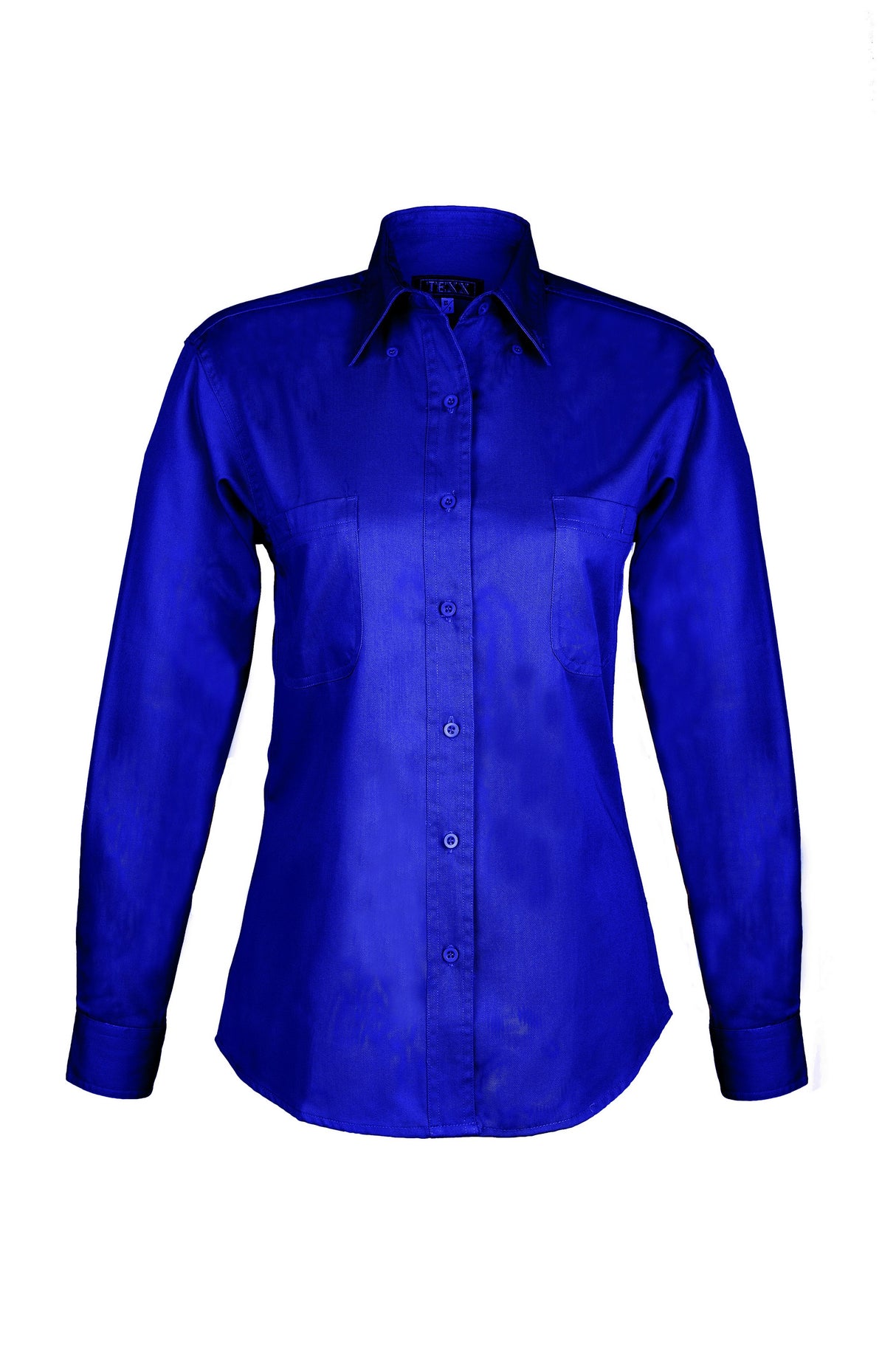 Ladies Cotton Blend Twill Long Sleeve Shirt (Royal Blue) (XS-3XL)