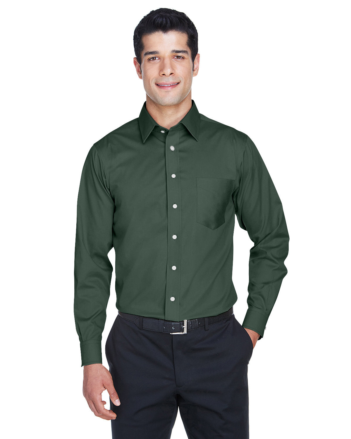 000163 Devon and Jones Men's Crown Collection® Solid Stretch Twill Woven Shirt