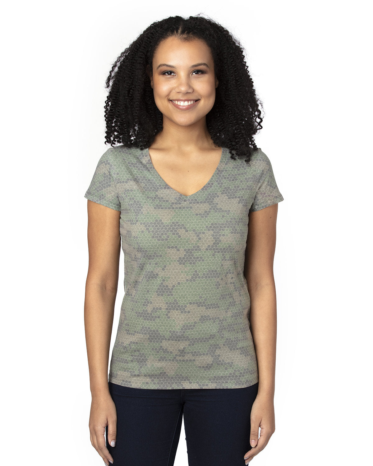 000245 THREADFAST Ladies' Ultimate CVC V-Neck T-Shirt