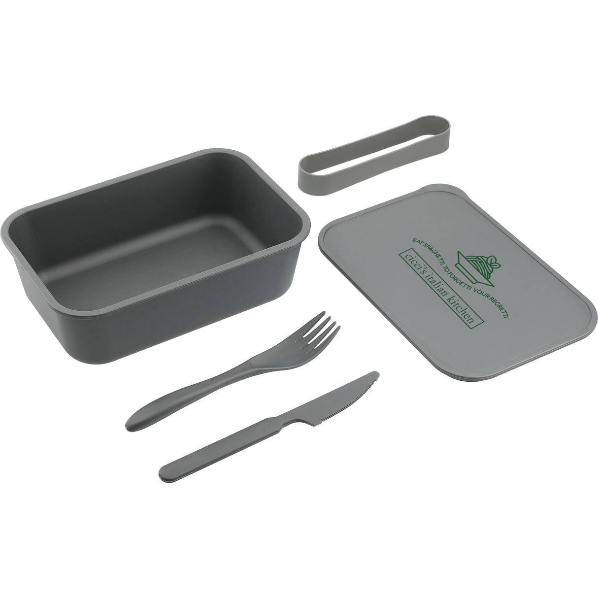 PLA Bento Box with Band and Utensils