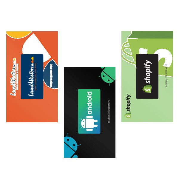 Dye-Sublimated Screen Cleaner Sticker w/Backer Card