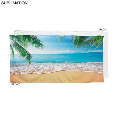 Stock Design Sublimated, Heaviest Weight, Plush Velour Terry Cotton Blend Beach Towel, 30x60