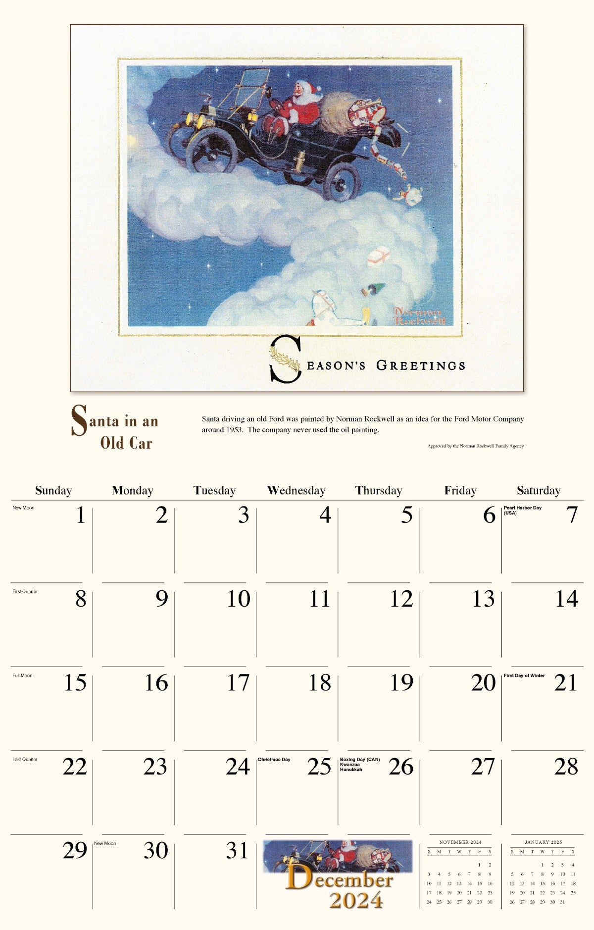 Galleria Wall Calendar 2025 Norman Rockwell