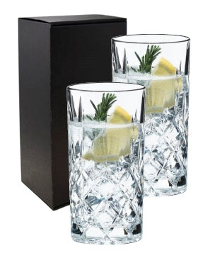 ~ Spey longdrink 14oz Riedel crystal glass S/2 in Onyx gift box