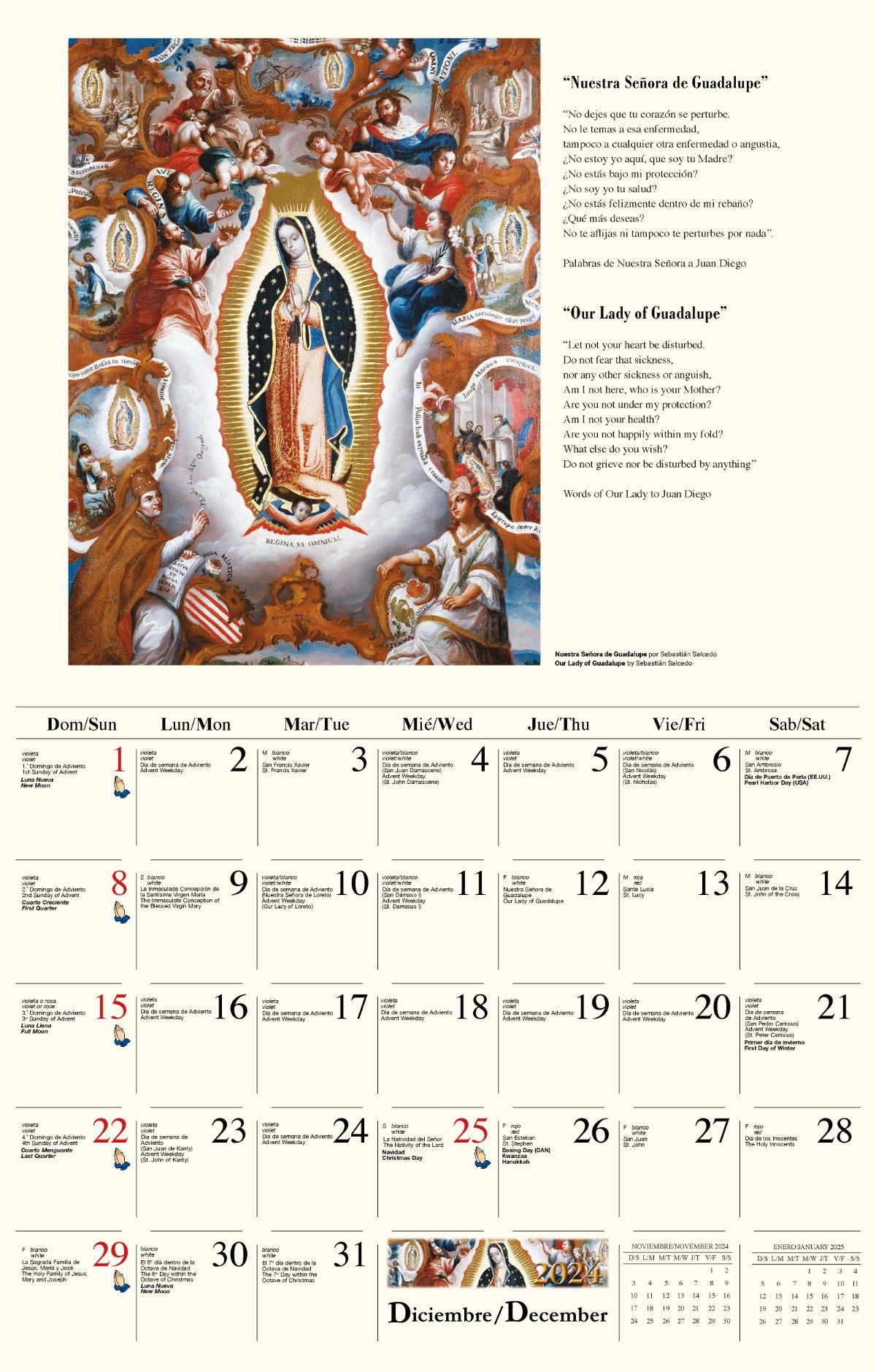Galleria Wall Calendar 2025 Catholic Inspirations SP/ENG
