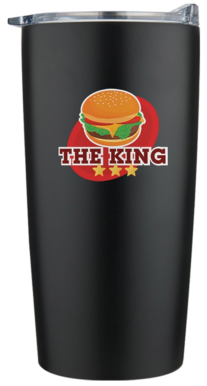 Airdrie 20oz double wall vacuum stainless steel travel tumbler glossy black - Digital Print