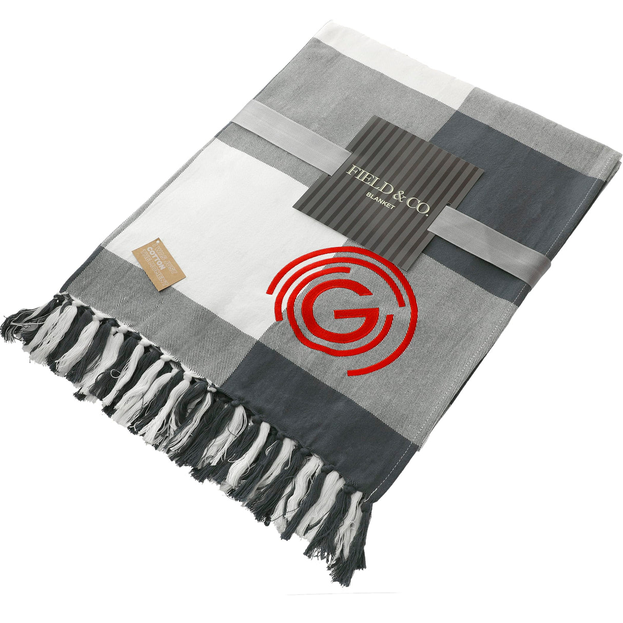 Field & Co. 100% Organic Cotton Check Throw Blanket