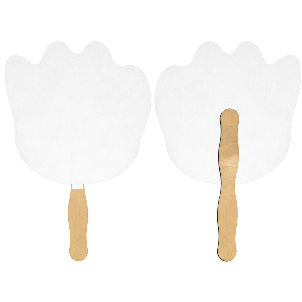 Paw Print Glued Hand Fan (1 Side/ Four Color Process Imprint)