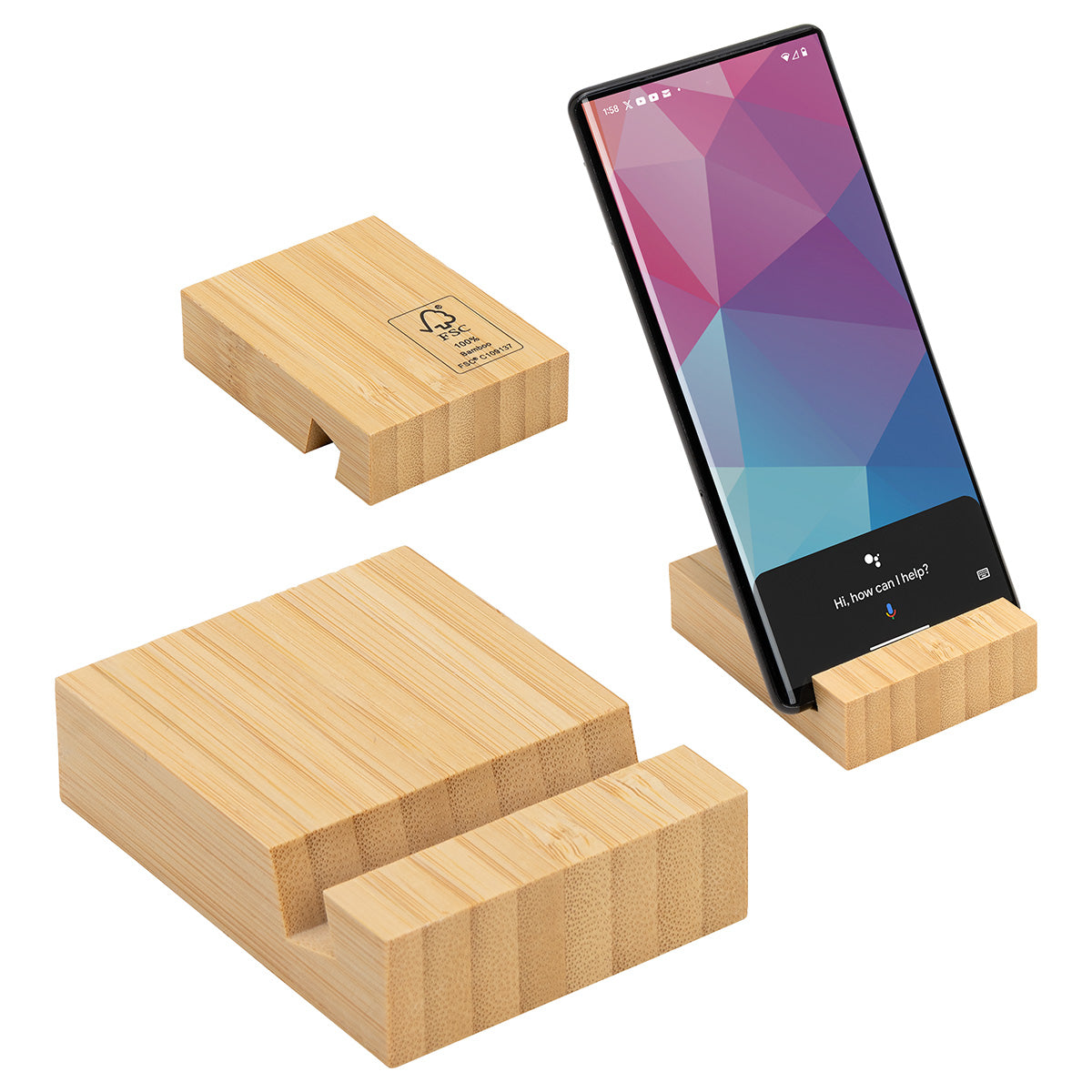 000718 FSC® Bamboo Bloc Phone Stand