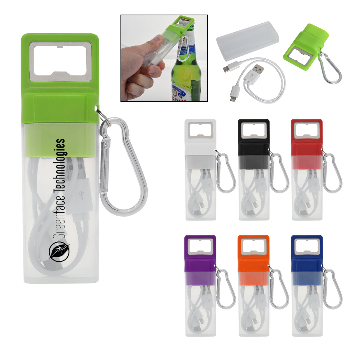 3-in-1 Ensemble Charging Cable Set With Bottle Opener