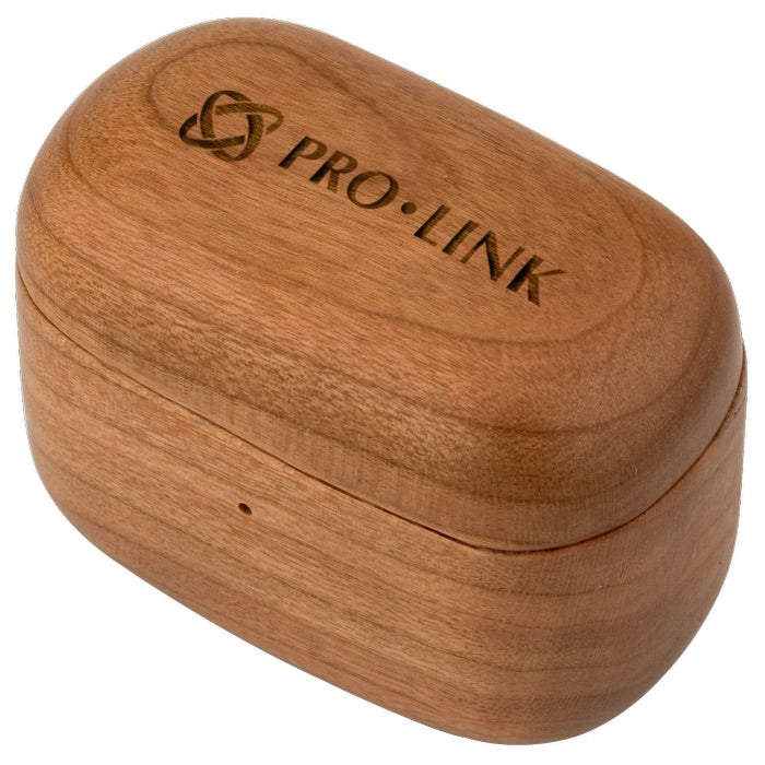 Cherry Wood TWS Wireless Earbuds and Charger Case