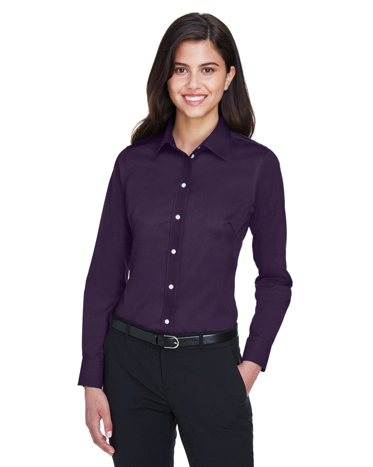 Devon and Jones Ladies' Crown Collection® Solid Stretch Twill Woven Shirt