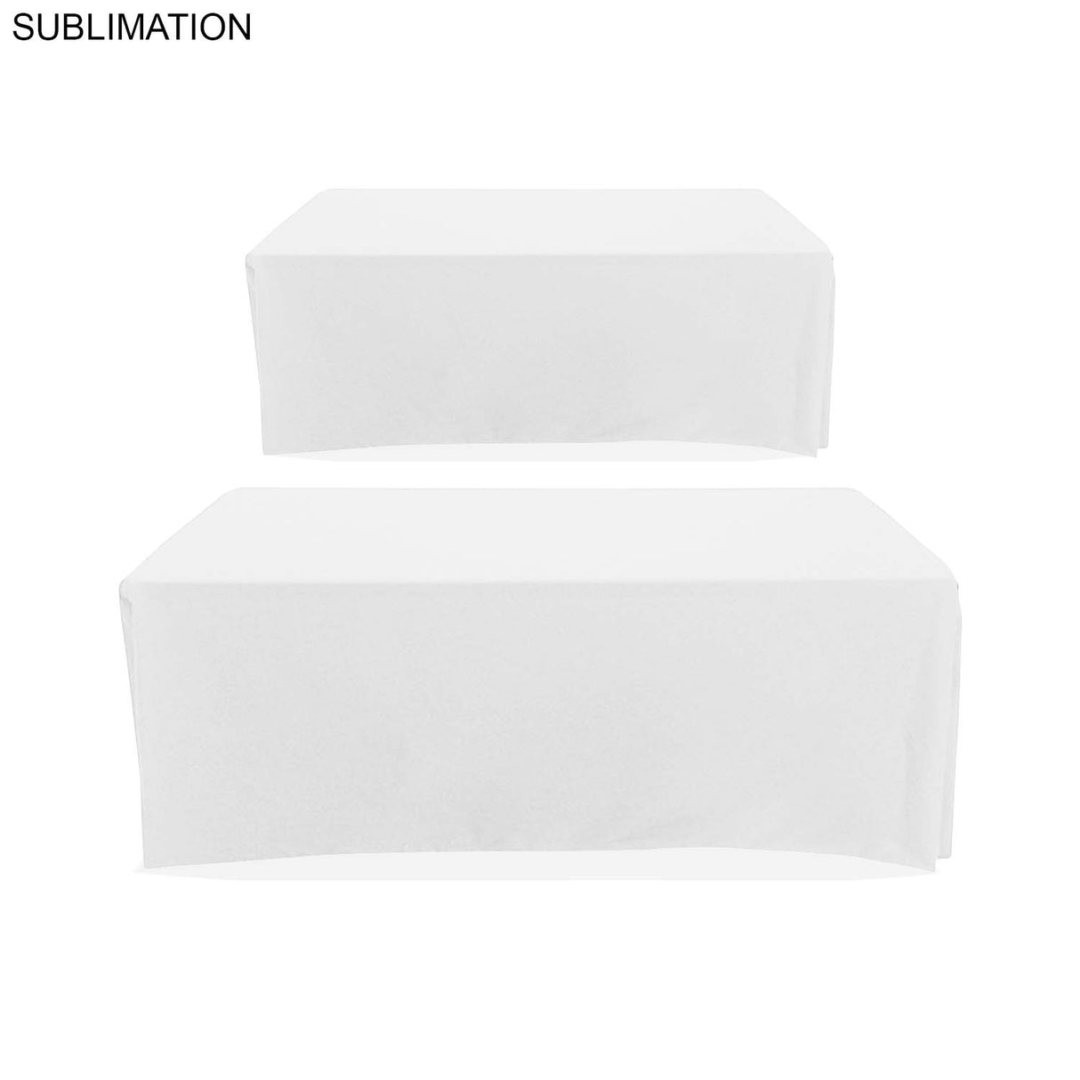48 Hr Quick Ship - Sublimated Table Cloth for 6' table, Drape style, 4 sided, Closed Back