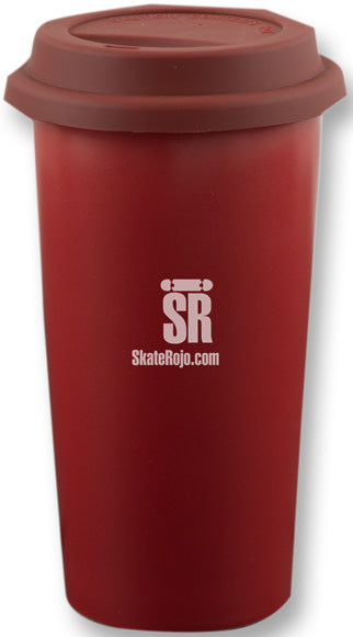 Kensington 12oz 2tone burgundy/white matte double wall tumbler