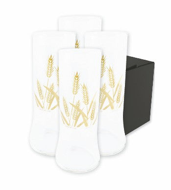 ~Hampshire 15.75oz pilsner clear glass S/4 in a Sable black gift box