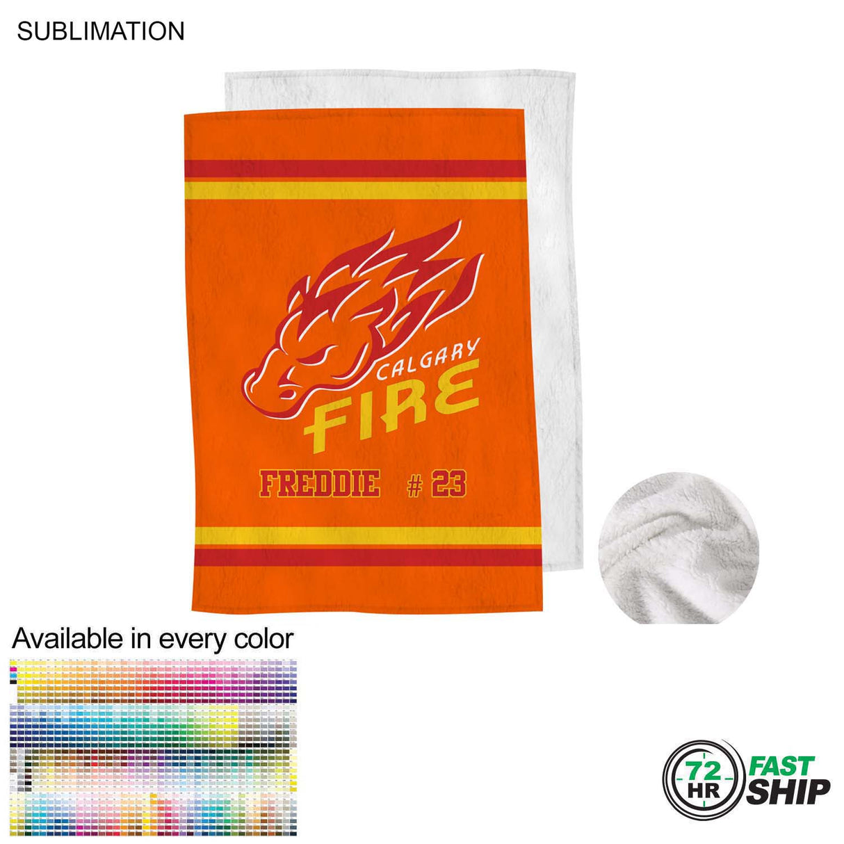 72 Hr Fast Ship - Team Blanket in Plush and cozy Mink Flannel Fleece, 30x40, Baby Blanket