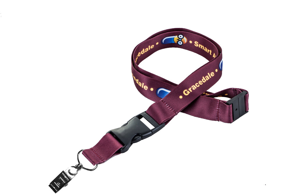 1" Full Color Lanyards with Safety breakaway and Buckle release