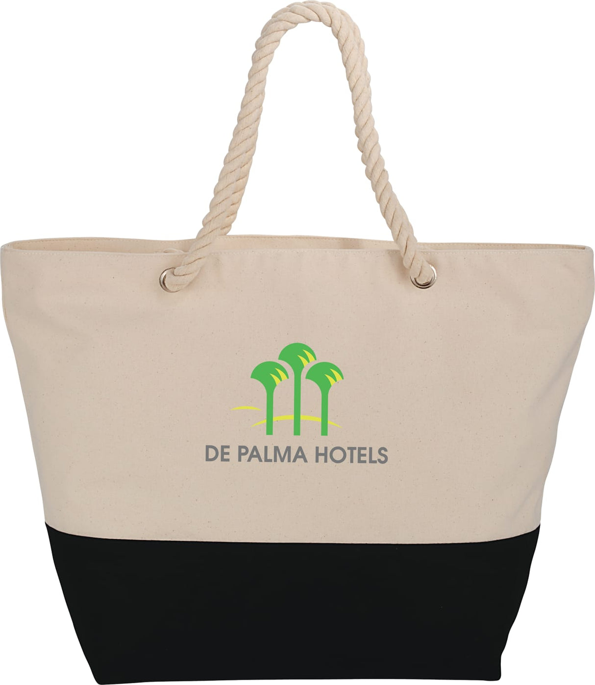 Zippered 12oz Cotton Canvas Rope Tote