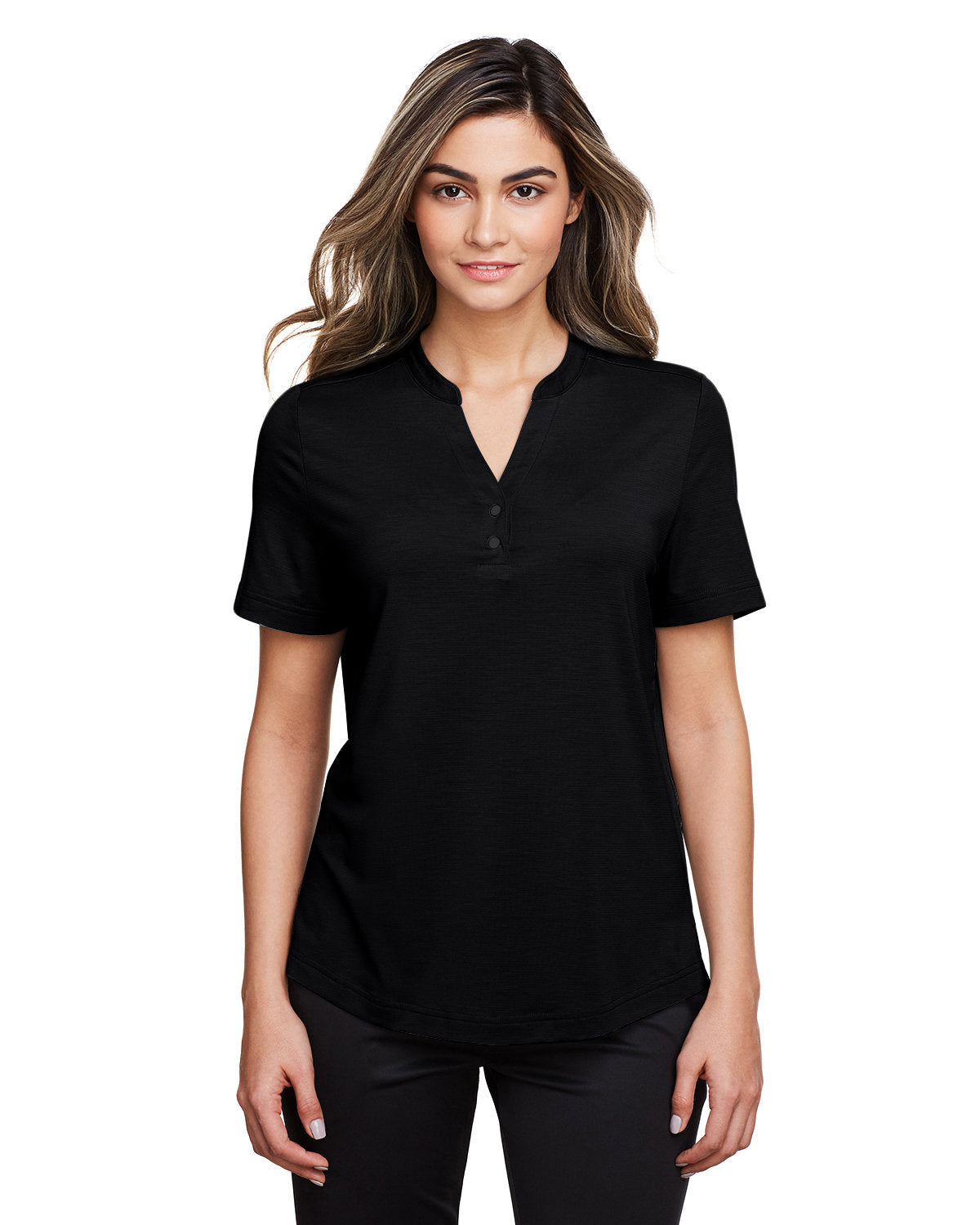 000186 NORTH END Ladies' JAQ Snap-Up Stretch Performance Polo