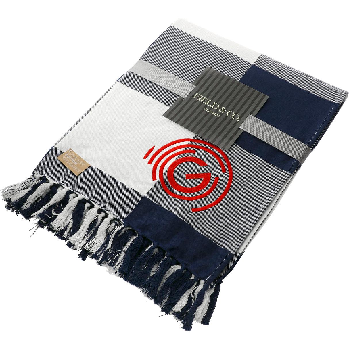 Field & Co. 100% Organic Cotton Check Throw Blanket