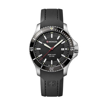 Large Seaforce Black Dial Black Strap Watch