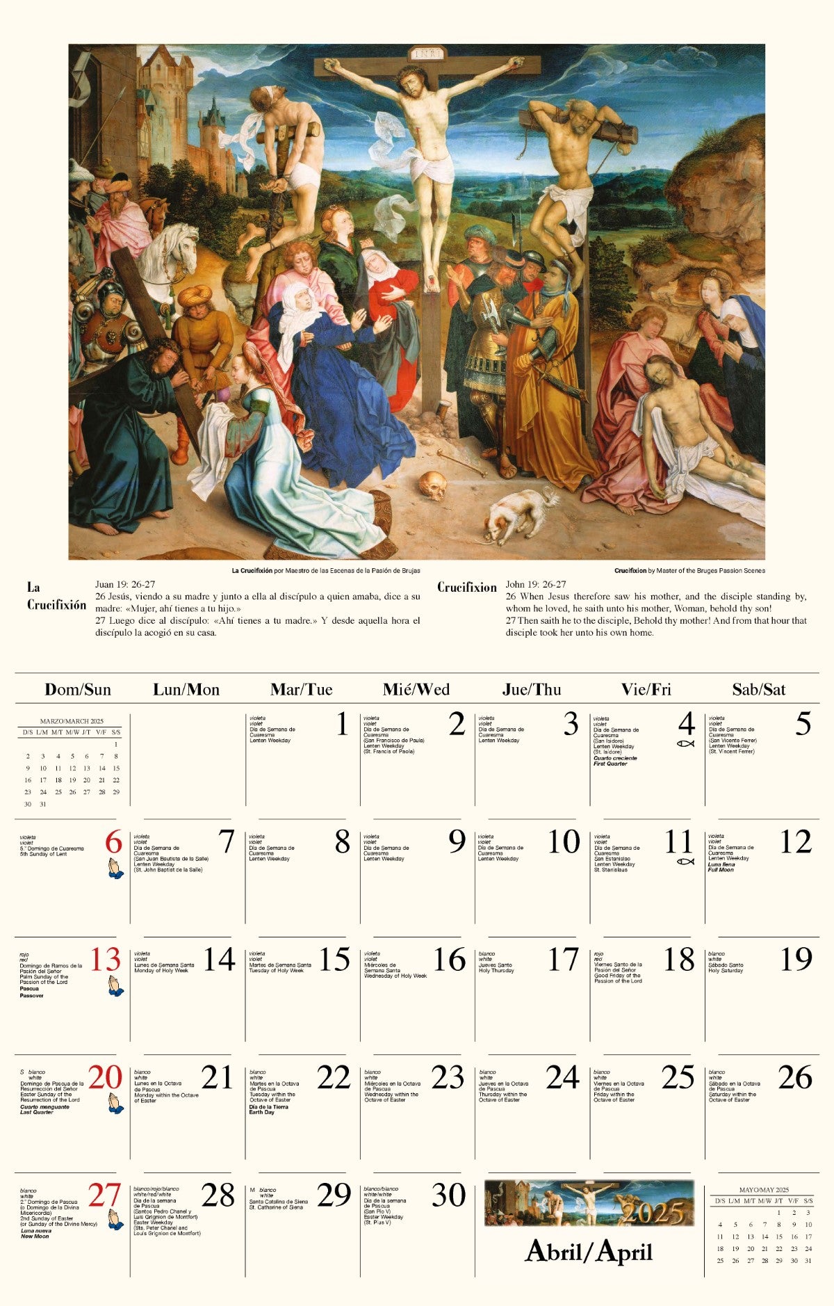 Galleria Wall Calendar 2025 Catholic Inspirations SP/ENG