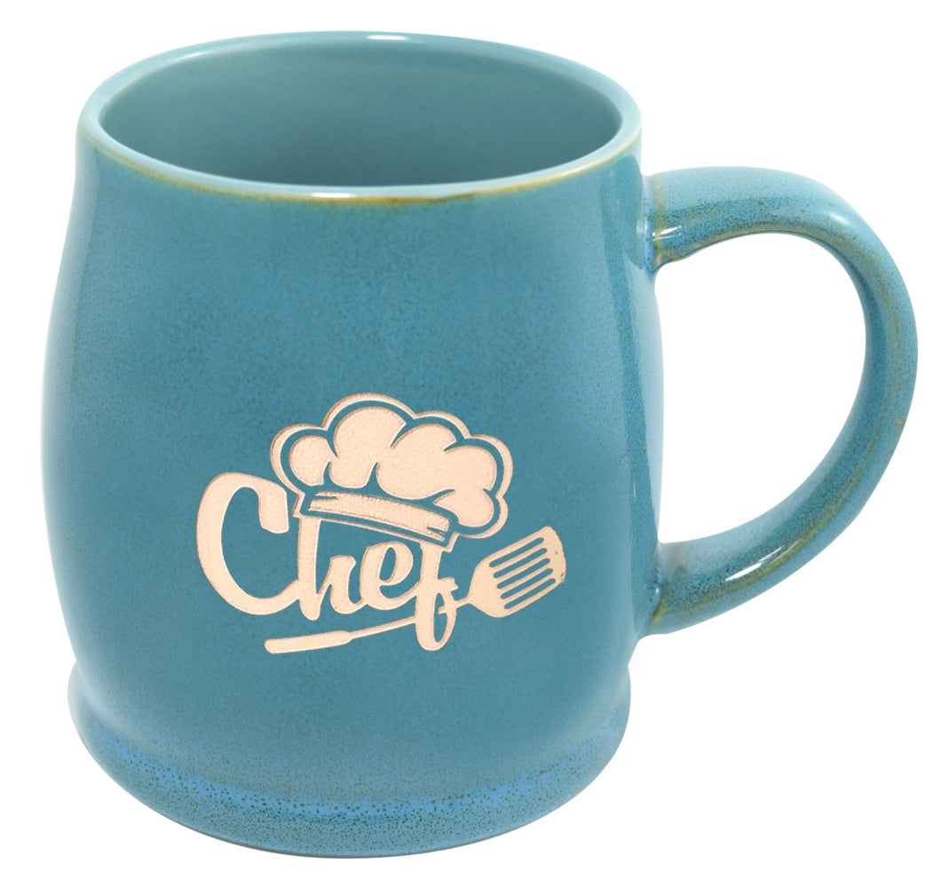Umea 16oz reactive teal mug in Ripple gift box - Etched