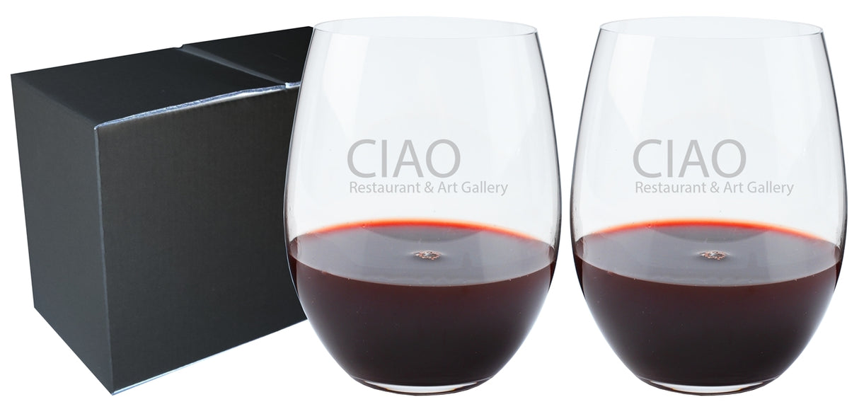 ~ Cabernet Merlot 21-1/8oz RIEDEL stemless crystal S/2 in a Mystique gift box