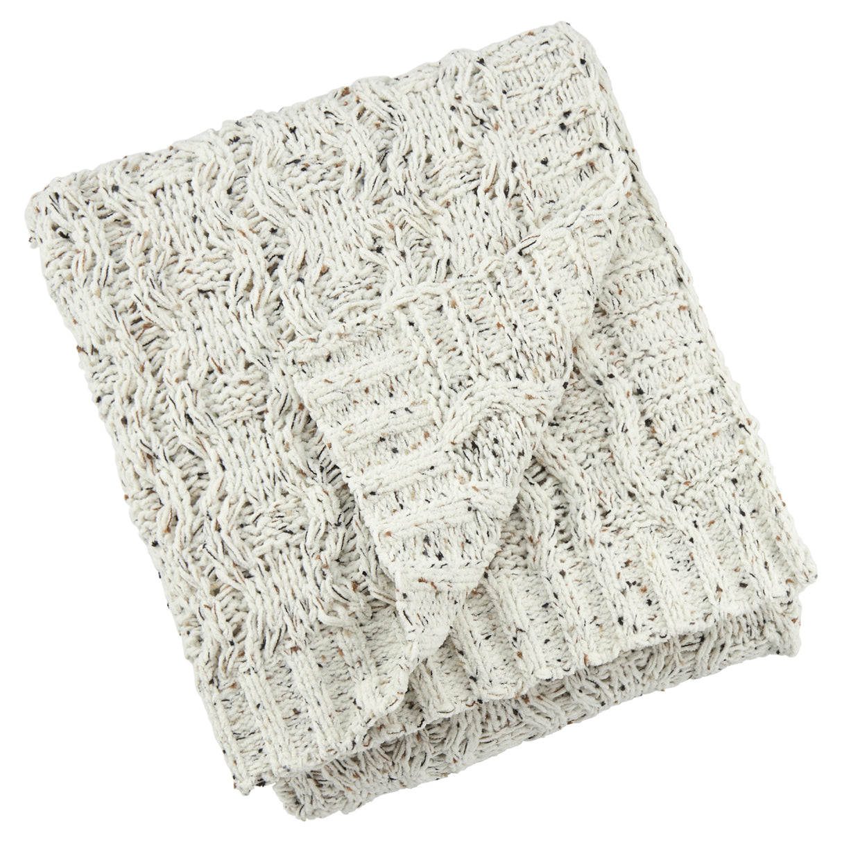 Heather Cable Knit Chenille Blanket, 50x60, Blank Only