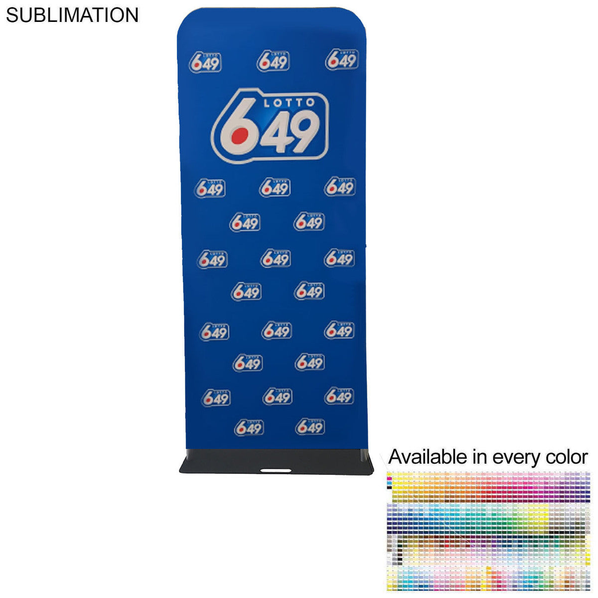 48 Hr Quick Ship - 3'W x 90"H EuroFit Banner with Steel Base, Full Color Graphics 2 Sided, NO SETUP