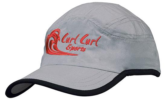 Microfiber Sports Cap w/Trim on Edge of Crown & Peak