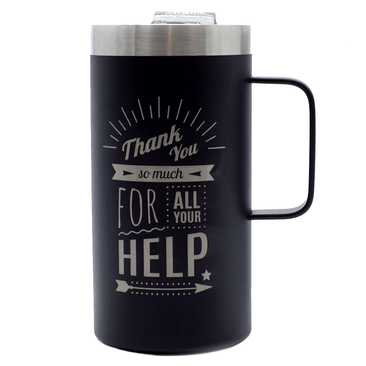 Glacier 20oz stainless steel double wall mug matte black with pushon lid