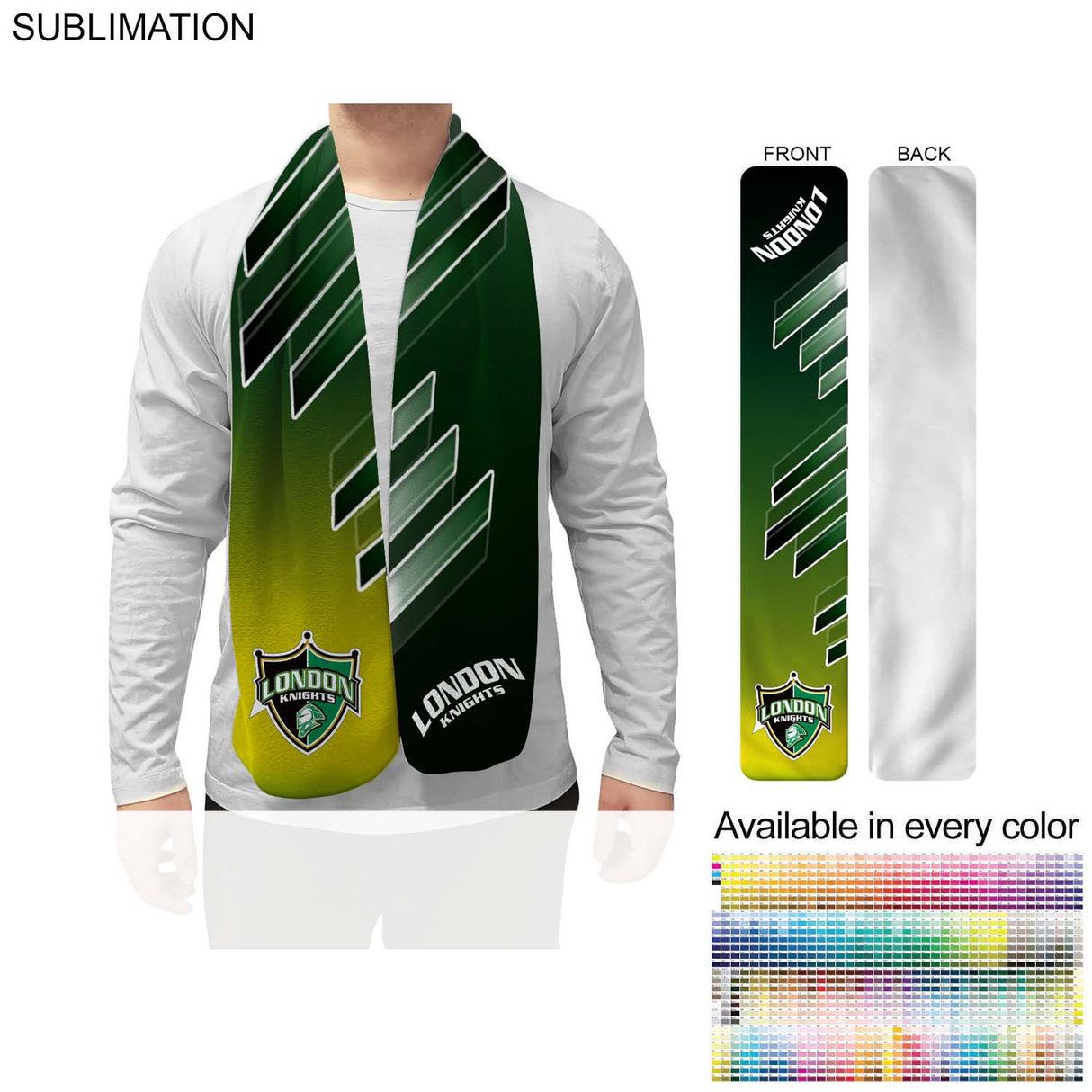 Ultra Soft and Smooth Microfleece Scarf, 8x60, Sublimated Edge to Edge 1 side