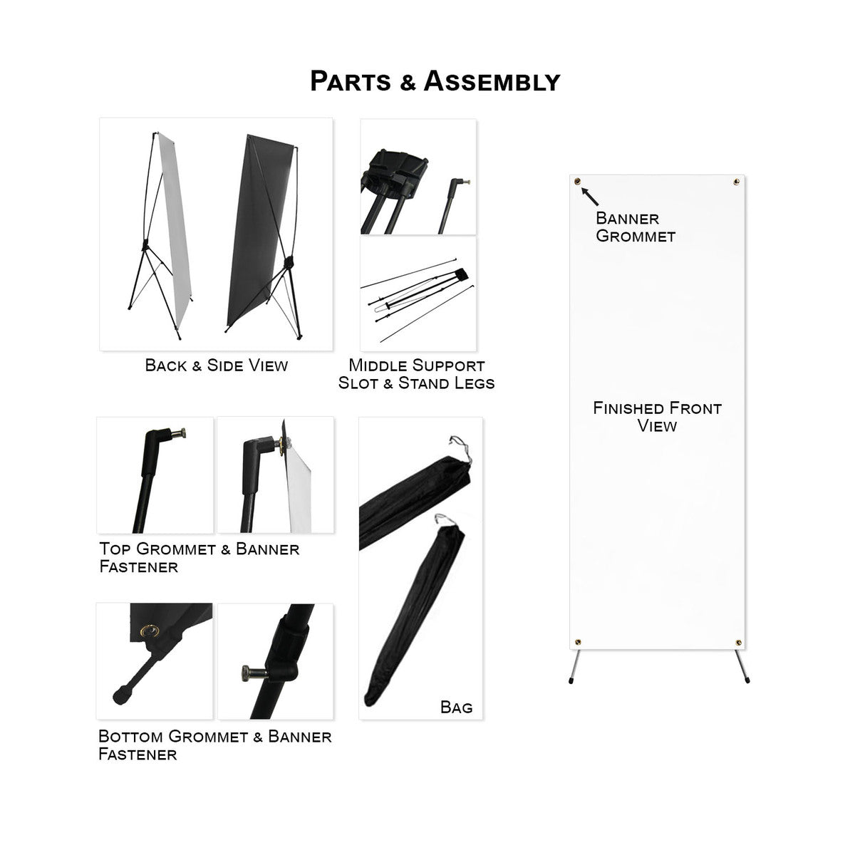 48Hr Quick Ship - Tradeshow Package, Banner with X-Stand + Sublimated Tablerunner, Easy to setup