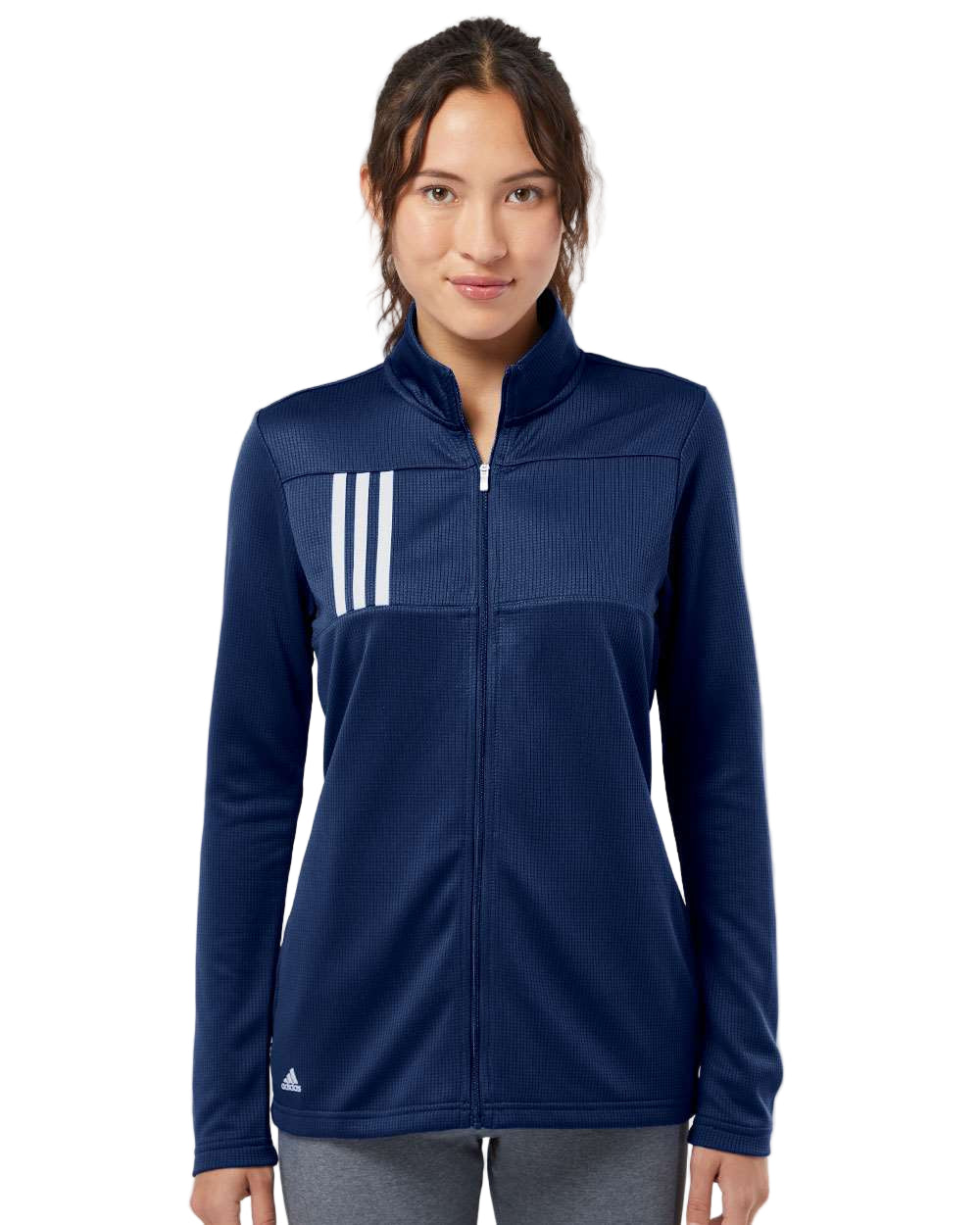 Adidas Women's 3-Stripes Double Knit Full-Zip Pullover