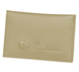 Traditional Business Card Holder tan simuleather