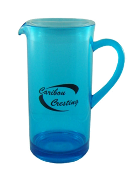 Heavy Base Pitcher 50oz blue with clear Lid