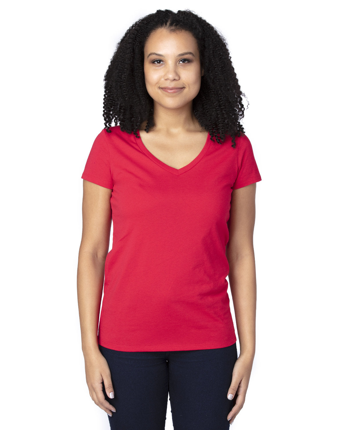 000245 THREADFAST Ladies' Ultimate CVC V-Neck T-Shirt