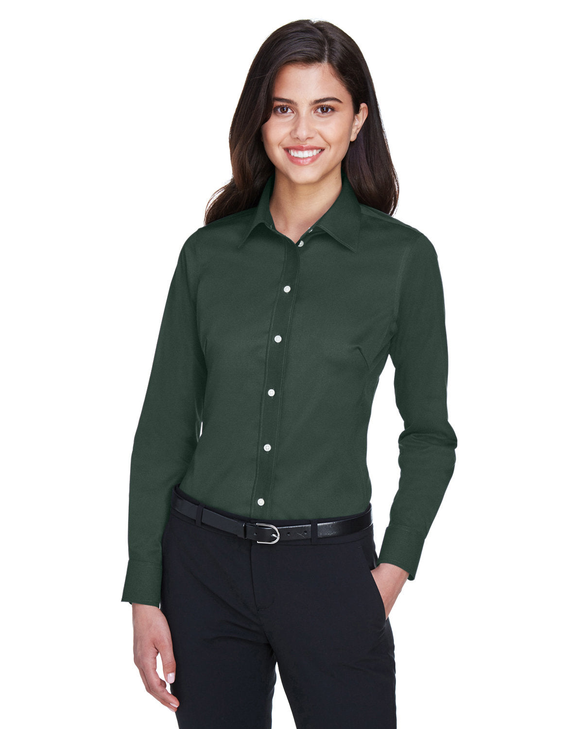 Devon and Jones Ladies' Crown Collection® Solid Stretch Twill Woven Shirt