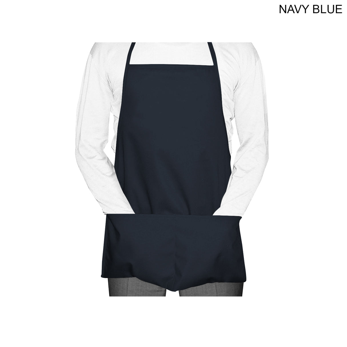 Domestic made Shorter length Twill Bib Apron, 19x24, 2 Pockets, Heat Transfer Logo