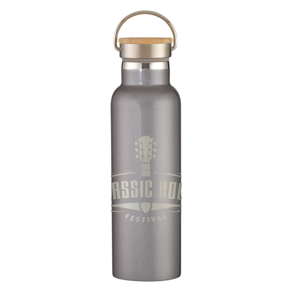 21 Oz. Full Laser Tipton Stainless Steel Bottle With Bamboo Lid